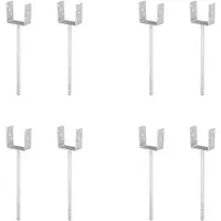Alberts 8 x U-paaldrager, Riffelstahl-betonanker, 101x101 mm, betonanker 400 mm, thermisch verzinkt, voor inbetonneren