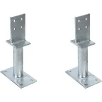 Alberts 2 x T-paaldrager mit Steg, betonanker 200 mm, Steghöhe 130 mm, thermisch verzinkt, voor inbetonneren