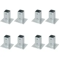 Alberts 8 x opschroefhuls voor vierkante houten palen, 71x71 mm, thermisch verzinkt, voor opschroeven