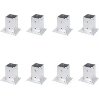 Alberts 8 x opschroefhuls, Befestigung an Geraden, 91x91 mm, thermisch verzinkt, voor opschroeven