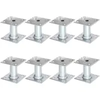 Alberts 8 x paaldrager, plaat 100x100 mm, buis-Ø 42 mm, thermisch verzinkt, voor opschroeven