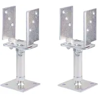 Alberts 2 x U-paaldrager, Breite 71 - 161 mm, Bodenabstand 150 - 190 mm, elektrolytisch verzinkt, dickschichtpassiviert, voor opschroeven