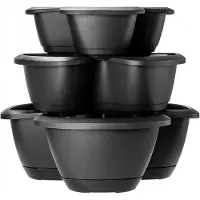 Kadax Plantentoren, verticale kruidentuin van robuust kunststof, 28,1 l zuilpot in 3 kleurvarianten, verticale tuin voor balkon, terras, keuken en tuin (antraciet)