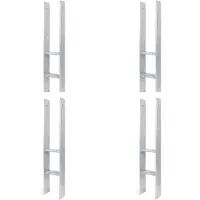 Alberts 4 x H-paaldrager, 121x800 mm, materiaaldikte 8 mm, diepte 60 mm, thermisch verzinkt