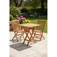 Teakea vierkante klaptafel massief teak 60 x 60 cm inklapbare tuintafel
