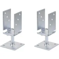 Alberts 2 x U-paaldrager, Breite 71 - 131 mm, hoogte 110 mm, elektrolytisch verzinkt, dickschichtpassiviert, voor opschroeven