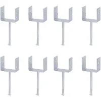 Alberts 8 x U-paaldrager mit Rundstahl-betonanker, 121x104 mm, betonanker 200 mm, thermisch verzinkt, voor inbetonneren