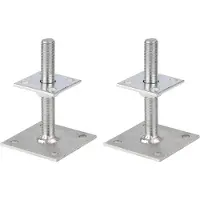 Alberts 2 x I-paaldrager, in hoogte verstelbaar 30 - 150 mm, plaat 70 x 70 mm, elektrolytisch verzinkt, dickschichtpassiviert, voor opschroeven