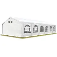 TOOLPORT Partytent 6x12 m, PE 550, met Grondframe, wit