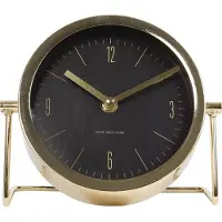 Gifts Amsterdam Van Manen- Klok Robbin - 18 X 7,5 Cm - metaal - Goud/zwart -