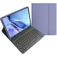 Mobigear Tablethoes geschikt voor Apple iPad Air 11 Inch (2026) Hoes | Keys QWERTY Bluetooth Toetsenbord Bookcase + Stylus Houder - Paars