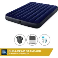 Intex Luchtbedset - Twijfelaar - 137 x 191 x 25 cm - Blauw + Accessoires