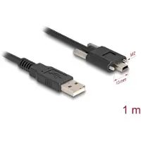 DeLOCK USB 2.0 Cable Type-A male to Type Mini-B male with screw distance 13 mm 1 m black