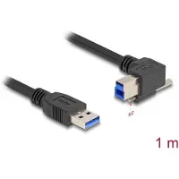 DeLOCK USB 5 Gbps Cable USB Type-A male straight to USB Type-B male with screw 90° right angled 1 m black