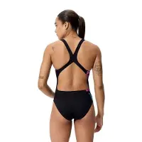 Speedo - Women's Placement Printed Powerback - Badpak 42, zwart