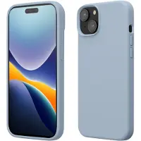Kwmobile Case voor iPhone 15 - Slank TPU-Hoesje met Zachte Afwerking - In mat lichtblauw