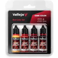 Vallejo Hobbyverf Acrylverf - 72377 Game Color - Red Color Set - Acryl Set Verf set - 4x 18 ml