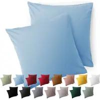 Blumtal Kussensloop Microvezel Kussenhoes 40 x 40 cm - Lichtblauw - Met Rits - Set van 2