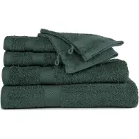 Tiseco HOME STUDIO - Badlaken RIVA - SET/3 - 100% katoen - 450 g/m² - 100% katoen - superzacht en zeer absorberend - 70x140 cm - Donkergroen