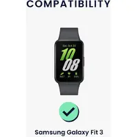 Kwmobile elastisch bandje voor smartwatch - geschikt voor Samsung Galaxy Fit 3 - Horlogebandje van katoen - In poederroze