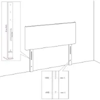 vidaXL LED Hoofdbord met LED-stripverlichting Crème 144 cm Stof