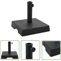 The Living Store Parasolvoet Elite Polyresin - 35 x 33 cm - Zwart - Vergrendelingsbout - Inclusief Adapters - Gewicht- 8 kg