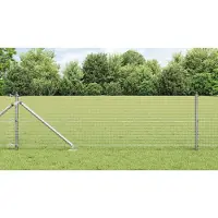 vidaXL gelast draadhek met grondpennen 25 x 0,6 m Gegalvaniseerd staal