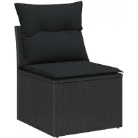 vidaXL Set van 4 zitplaatsen, zwart, van polyrotan