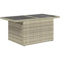 vidaXL Tuinbank Set 8 st 7-Aantal zitplaatsen Lichtgrijs poly rattan