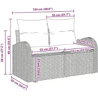 vidaXL Tuinbank Set 5 pcs 4-Seater Lichtgrijs en Donkergrijs