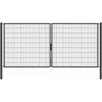 Alberts 650469 Dubbele poort Flexo met toebehoren, antraciet, breedte 400 cm, hoogte 200 cm