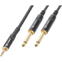 PD Connex 2x 6,35mm Jack - 3,5mm Jack stereo audio kabel - 3 meter