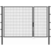 Alberts 647049 Dubbele poort Flexo met toebehoren, antraciet, breedte 100 + 200 cm, hoogte 200 cm