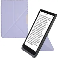 Kwmobile e-reader hoesje geschikt voor Pocketbook InkPad 3 / 3 Pro / Color / Vivlio InkPad 3 hoes - Ereader flip case met standaard - E reader cover van kunstleer - In lavendel
