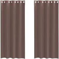 vidaXL Gordijnen voile met doorvoertules 2 st 140x225 cm bruin