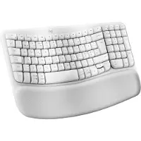 Logitech Wave Keys toetsenbord met zachte polssteun, draadloos, Bluetooth LE, QWERTY-indeling, beige (PAN)