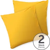 Blumtal - Set Van 2 Kussenslopen - Superzachte Premium Jersey Kussenhoes - 100% Katoen - 50 x 50 cm - Geel
