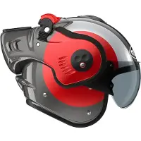 ROOF Boxer V8 Alpha Focus Red Silver - Systeemhelm - Maat M - Boxer helm - Motorhelm - ECE 22-06 gekeurd