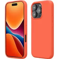 Kwmobile telefoonhoesje geschikt voor Apple iPhone 16 Pro Max - Hoesje met siliconen coating - Smartphone case in levendig koraal