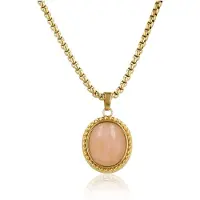 My Bendel - Vintage Ketting met Edelstenen Hanger • Pink Moonstone - met Luxe Cadeauverpakking | Sieraden Voor Dames