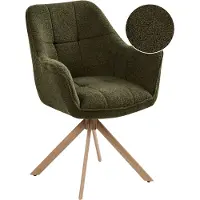 Beliani HAYDEN - Eetkamerstoel - Groen - Bouclé
