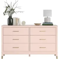 DOMUS Westerleigh-Commode met 6 laden in MDF roze