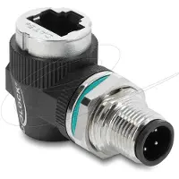 DeLOCK M12 Adapter D-coded 4 pin male to RJ45 jack for built-in round 90° angled