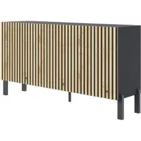 Selsey Ladekast Elia 3 deurs | mdf zwart 154x80.4x34 cm ladekasten | NADUVI