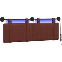 vidaXL Hangend hoofdbord Glanzend Bruin Antiek PU