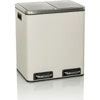 Hjh OFFICE Afvalbak / afvalscheidingssysteem Clean 9 - 30L (2x15L) staal beige