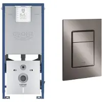 GROHE Rapid SLX Inbouwreservoir - met 3-in-1 set frame - inclusief Skate Cosmopolitan bedieningsplaat - hard graphite (antraciet) sw242313/sw336183