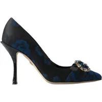 Dolce&Gabbana Blauwe Bloemige Ayers Kristallen Pumpschoenen