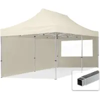 TOOLPORT 3x6 m Easy up partytent, ECONOMY alu 32mm met zijwanden (panorama), crème