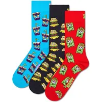Happy socks Sokken 'Hangry Meal' hemelsblauw / geel / rood / zwart